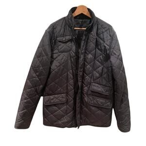 Brave Soul Black Quilted Puffer Jacket Corduroy Collar Womens Medium